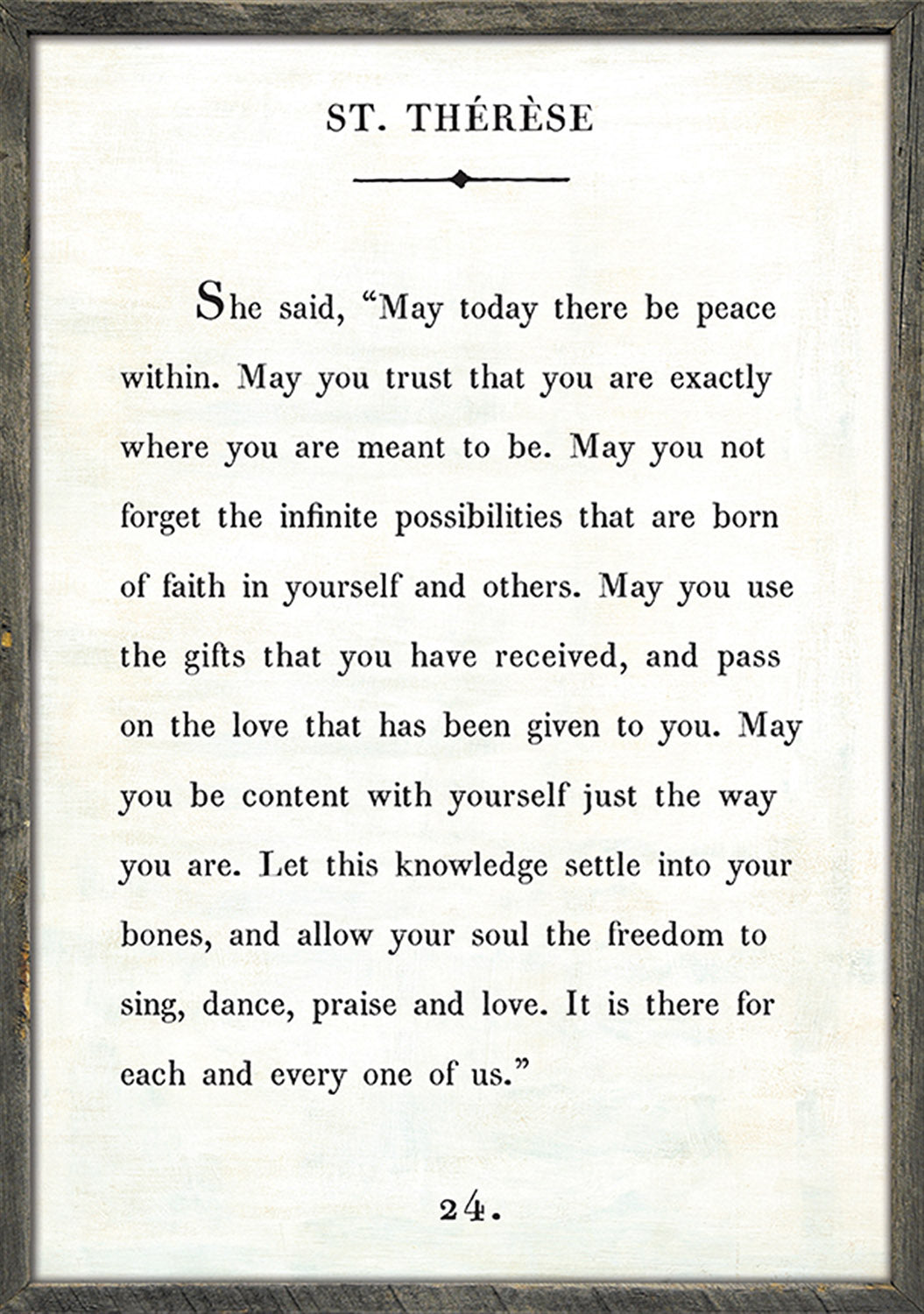 Citation de Sainte Thérèse - Décoration murale