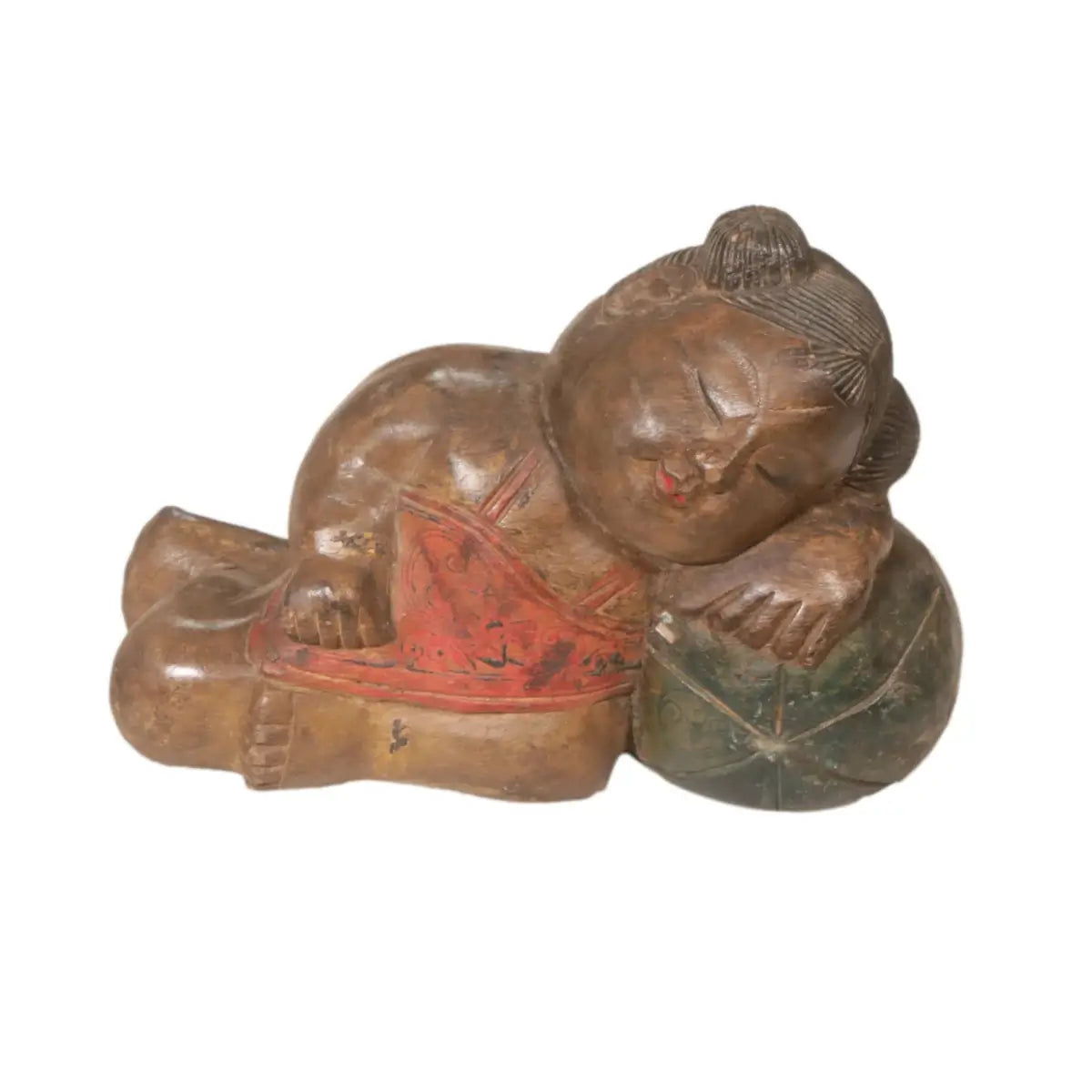 Sculpture artisanale en bois de teck