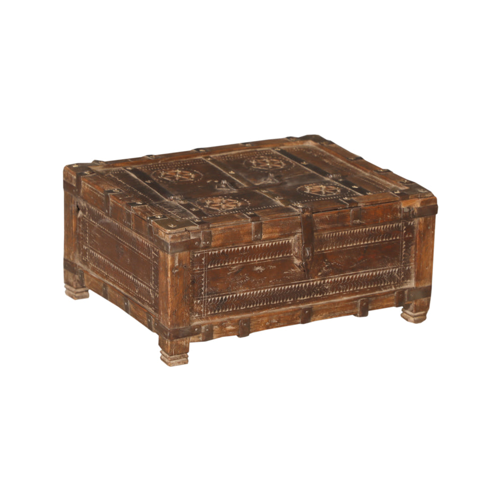 Boîte en bois de teck fabriquée à la main