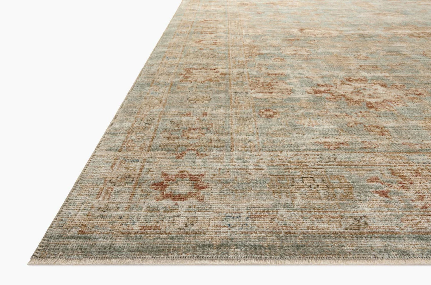 Tapis Heritage couleur aqua/terre cuite