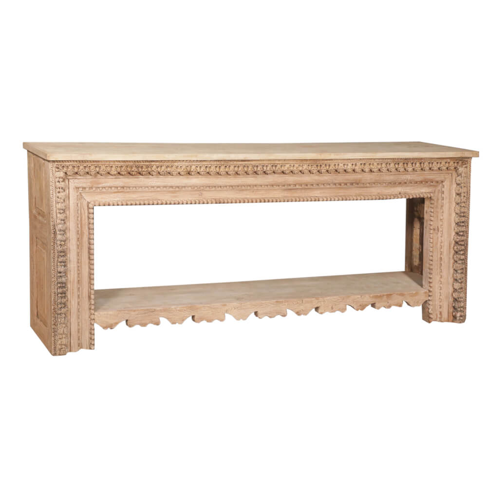Console en teck sculpté