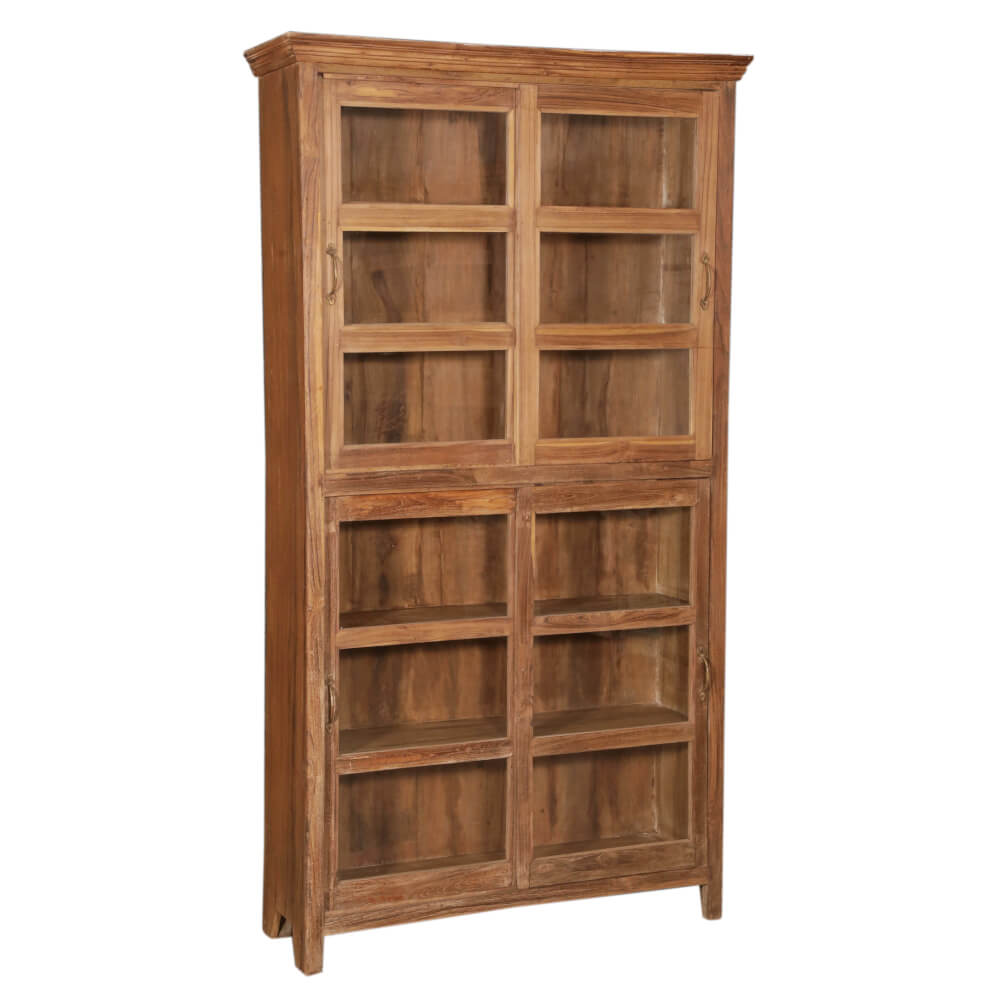 Armoire en bois de teck avec verre