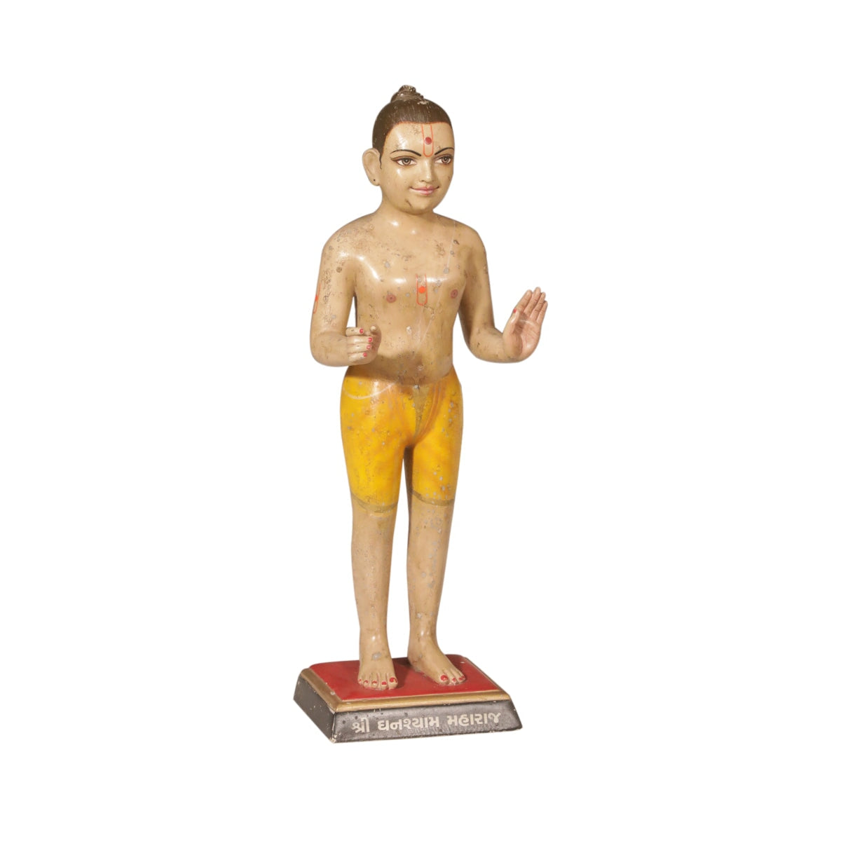Figurine artisanale vintage avec support