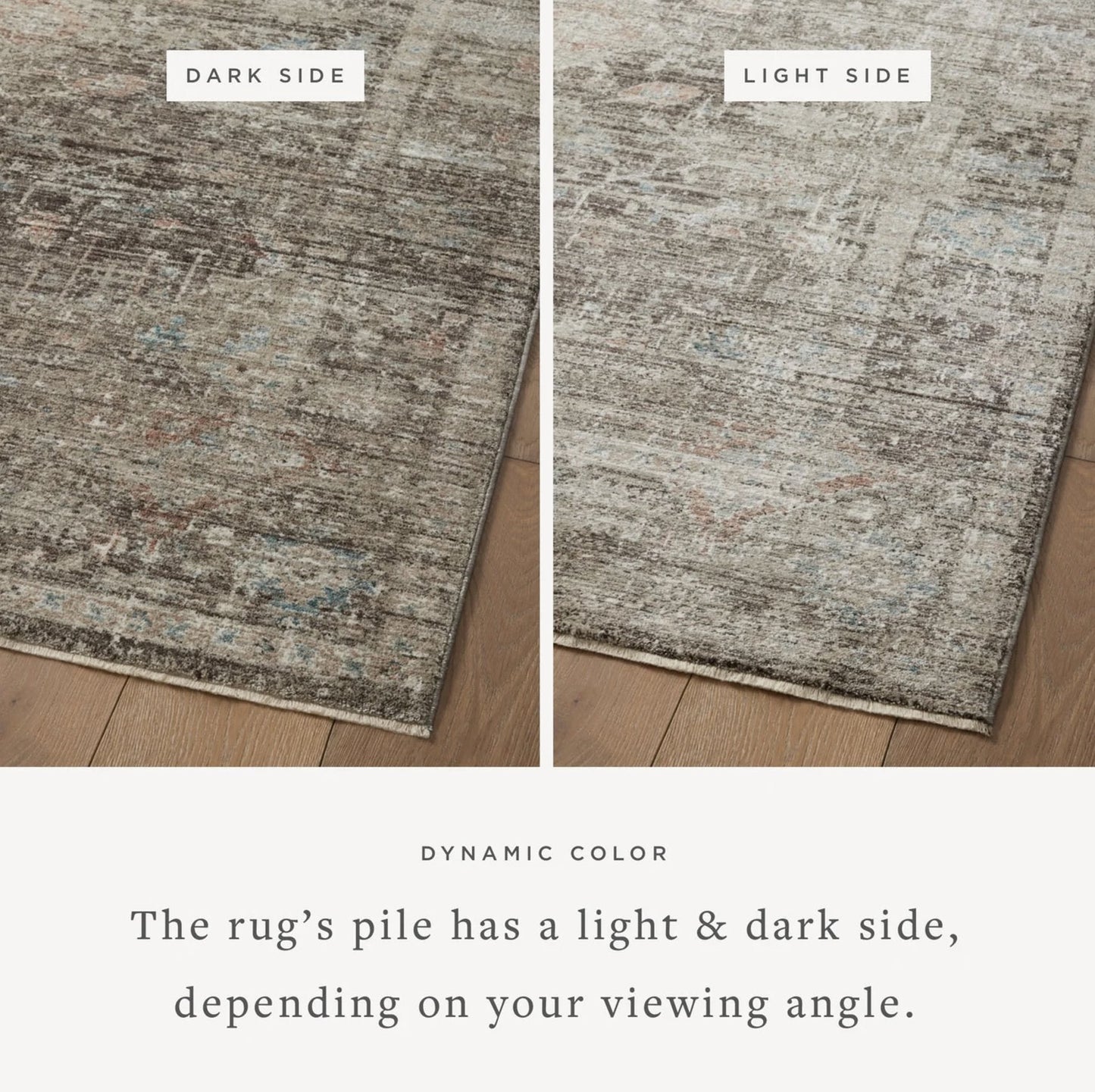 Tapis Magnolia Home par Joanna Gaines × Loloi Millie, coloris anthracite/gris tourterelle