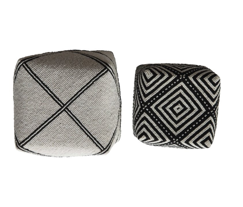 Contenants en bambou perlés à la main, noirs et blancs