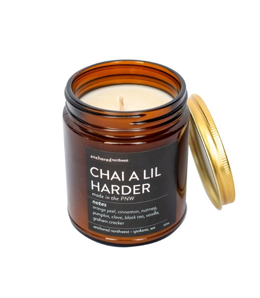 Bougie de soja coulée à la main - Collection Ambre en verre