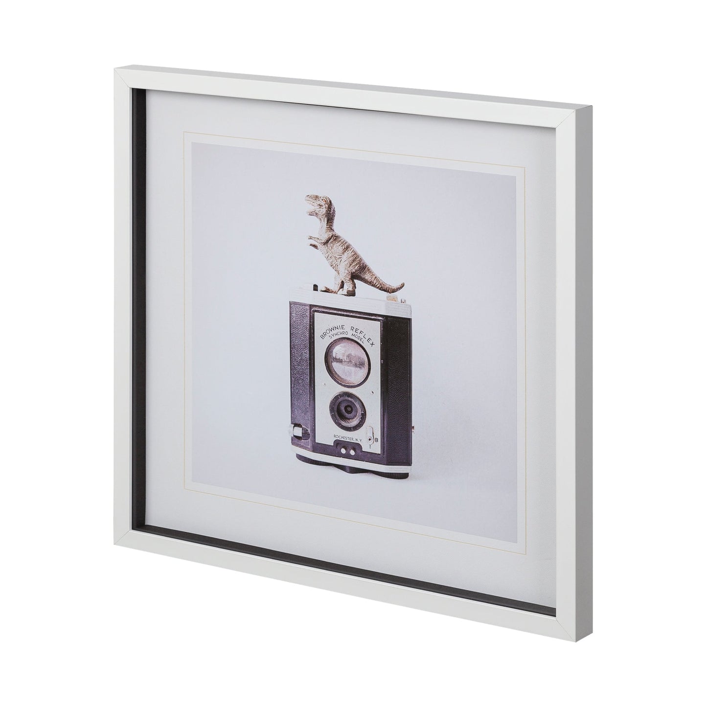 T-Rex et appareil photo vintage