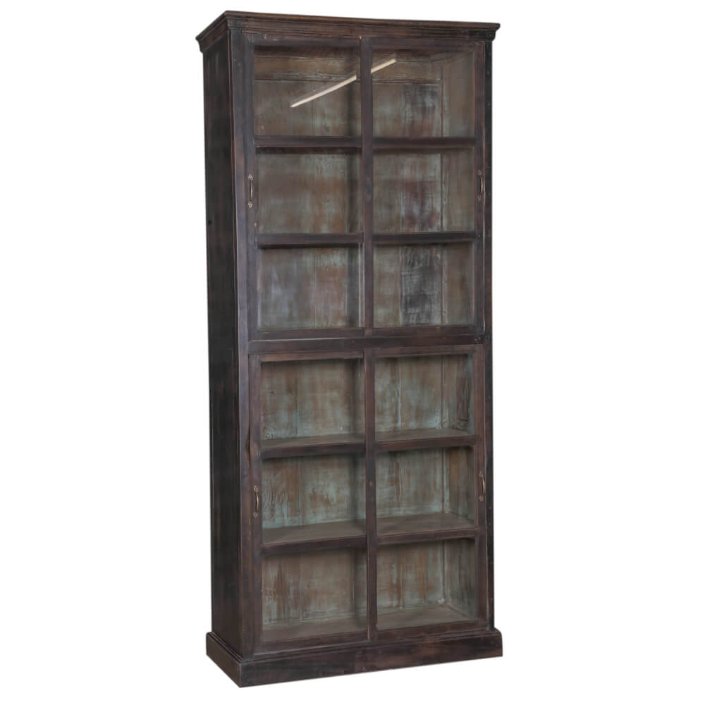 Armoire en bois de teck avec verre