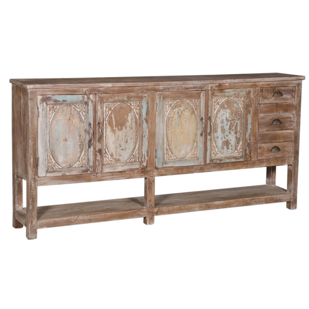 Buffet à 4 portes sculpté à la main