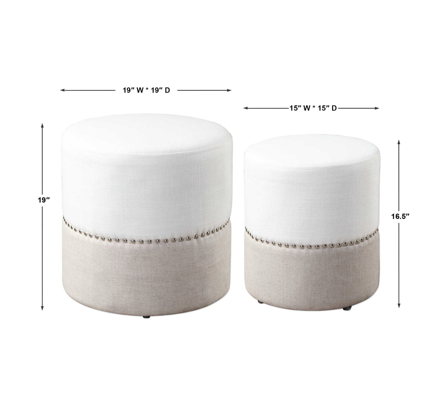 Poufs gigognes Tilda, lot de 2