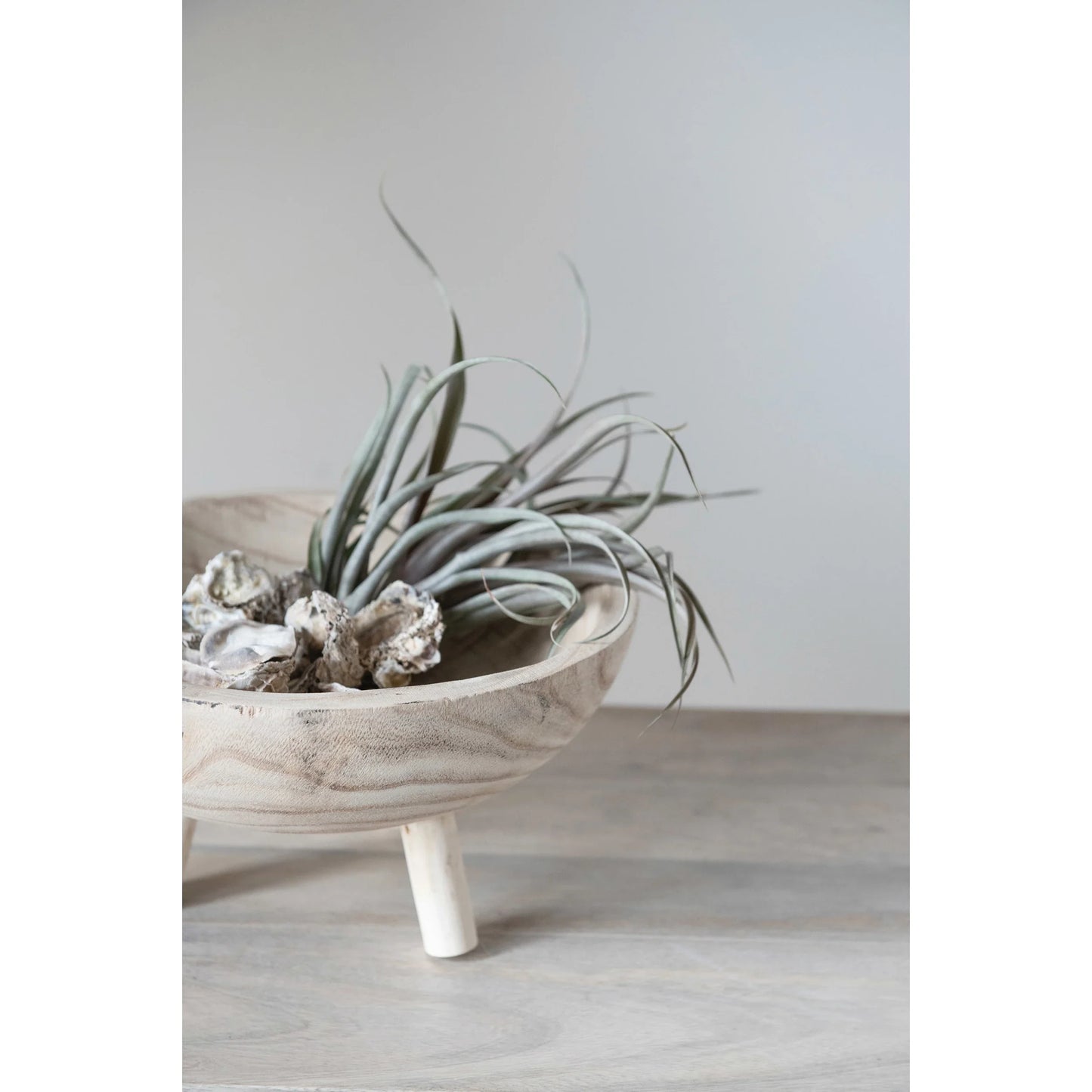 Bol décoratif sur pied en bois de paulownia