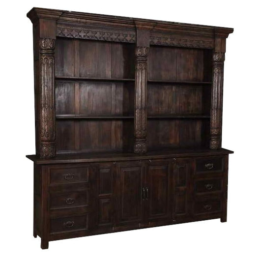 Bibliothèque en bois sculpté