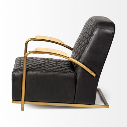 Fauteuil d'appoint en cuir Horace