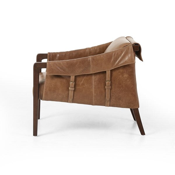 Fauteuil en cuir Bauer