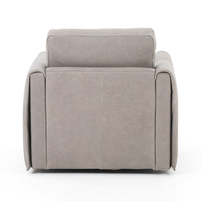 Fauteuil pivotant en cuir Uma