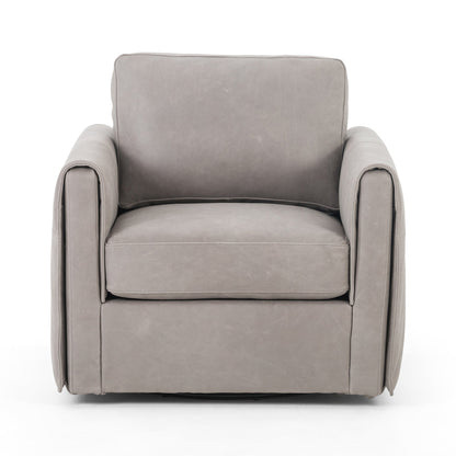 Fauteuil pivotant en cuir Uma