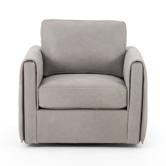 Fauteuil pivotant en cuir Uma