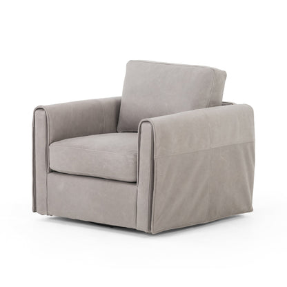 Fauteuil pivotant en cuir Uma