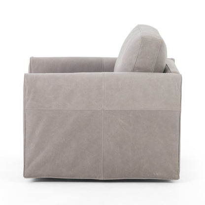 Fauteuil pivotant en cuir Uma