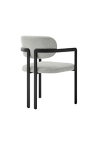 Chaise de salle à manger Marbella en tissu et métal, noir et gris tourterelle