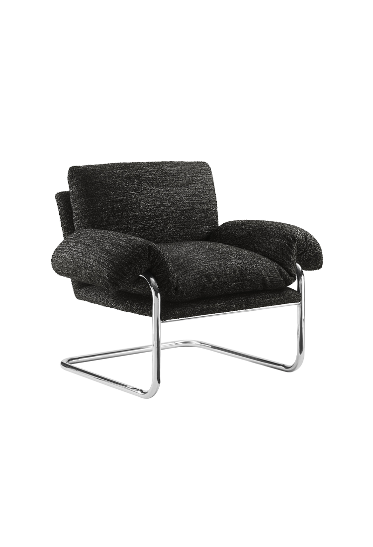 Fauteuil d'appoint en tissu Ravessa, anthracite