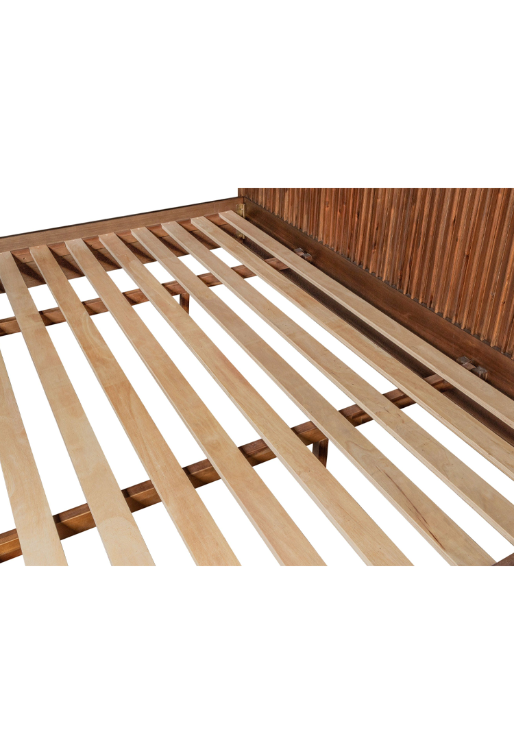 Lit Queen Cadenza en acacia, noyer
