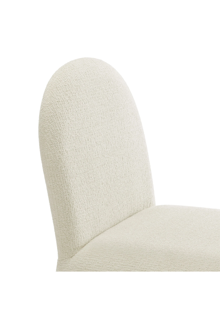Chaise de salle à manger sans accoudoirs Riviera Boucle, crème