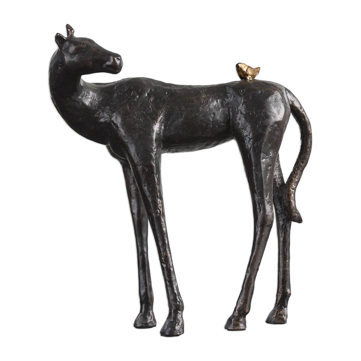 Bonjour ami, sculpture de cheval en fonte