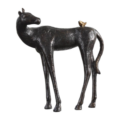 Bonjour ami, sculpture de cheval en fonte