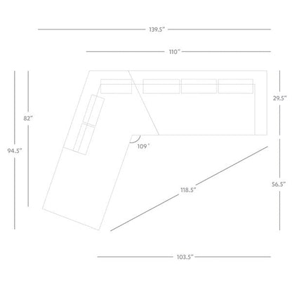 Canapé d'angle Dom 2 pièces