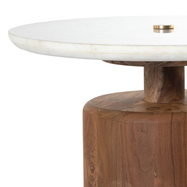 Table d'appoint Rondell en marbre blanc adouci