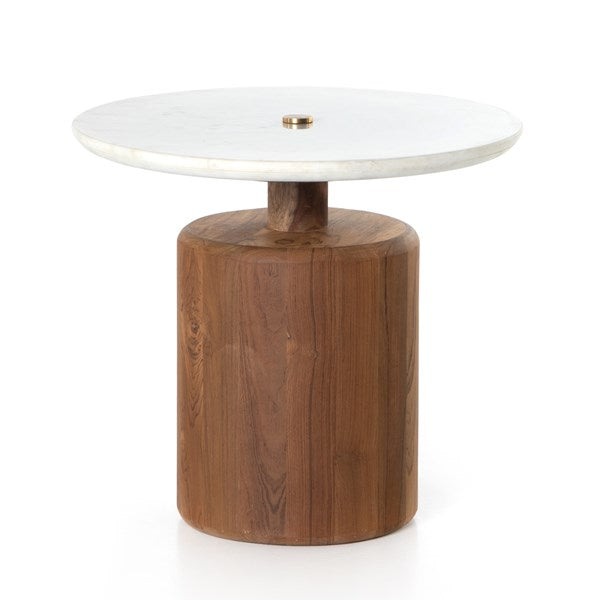 Table d'appoint Rondell en marbre blanc adouci