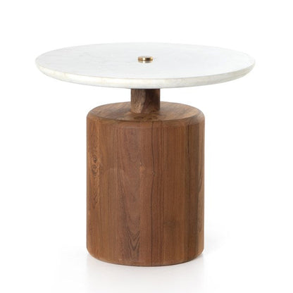 Table d'appoint Rondell en marbre blanc adouci