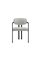 Chaise de salle à manger Marbella en tissu et métal, noir et gris tourterelle