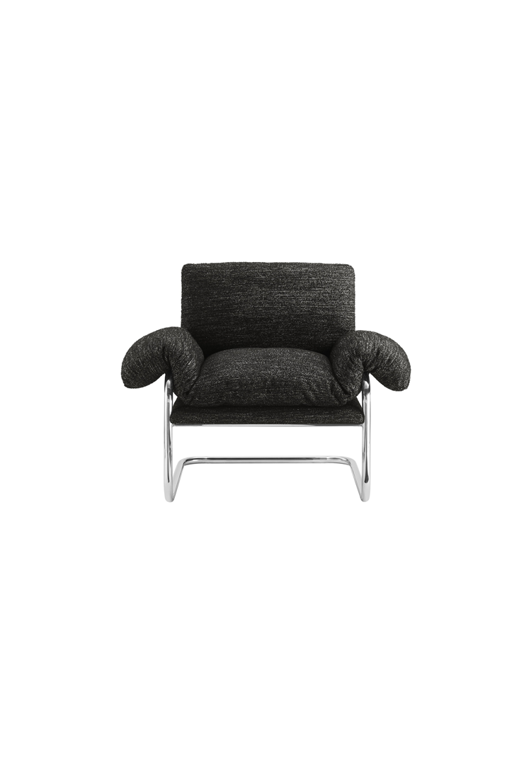 Fauteuil d'appoint en tissu Ravessa, anthracite