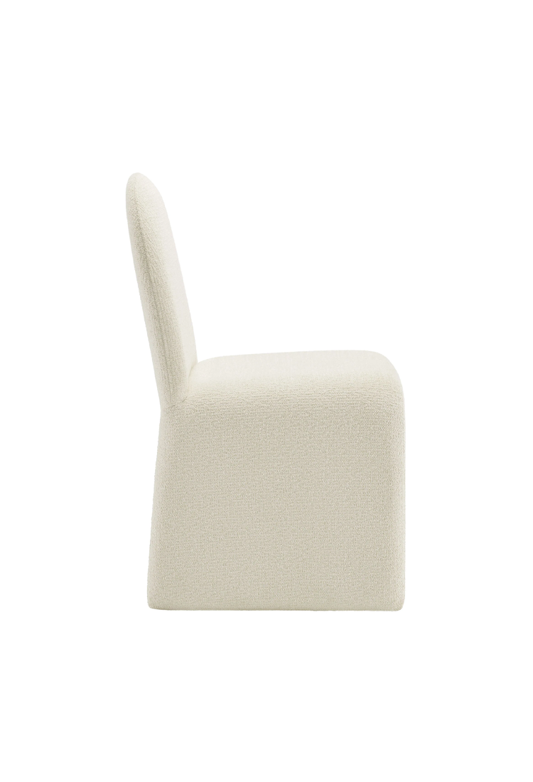 Chaise de salle à manger sans accoudoirs Riviera Boucle, crème
