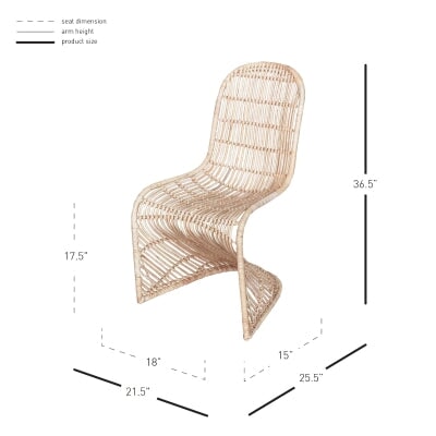 Chaise de salle à manger en rotin tendance