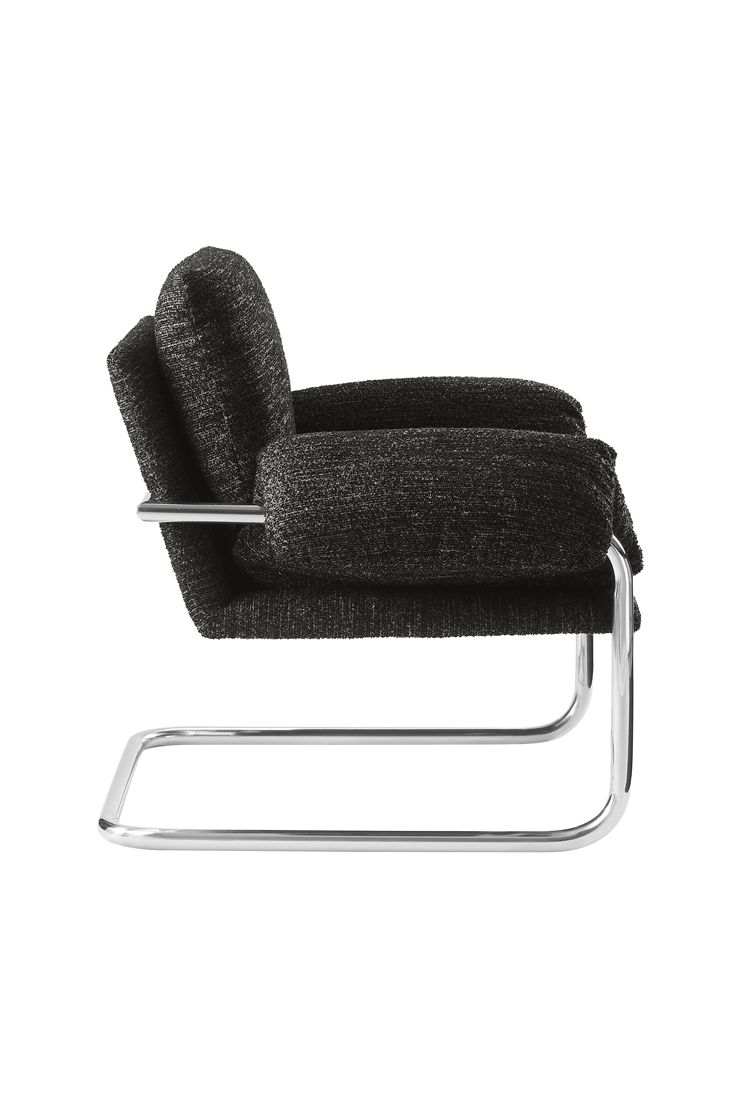 Fauteuil d'appoint en tissu Ravessa, anthracite