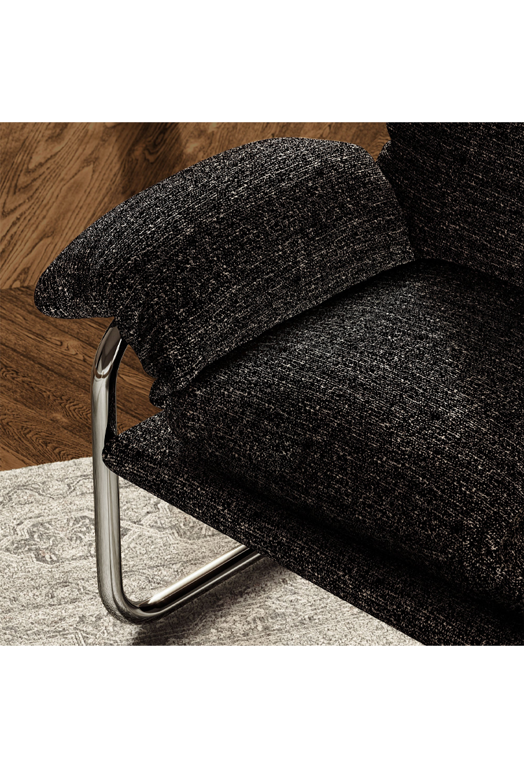 Fauteuil d'appoint en tissu Ravessa, anthracite