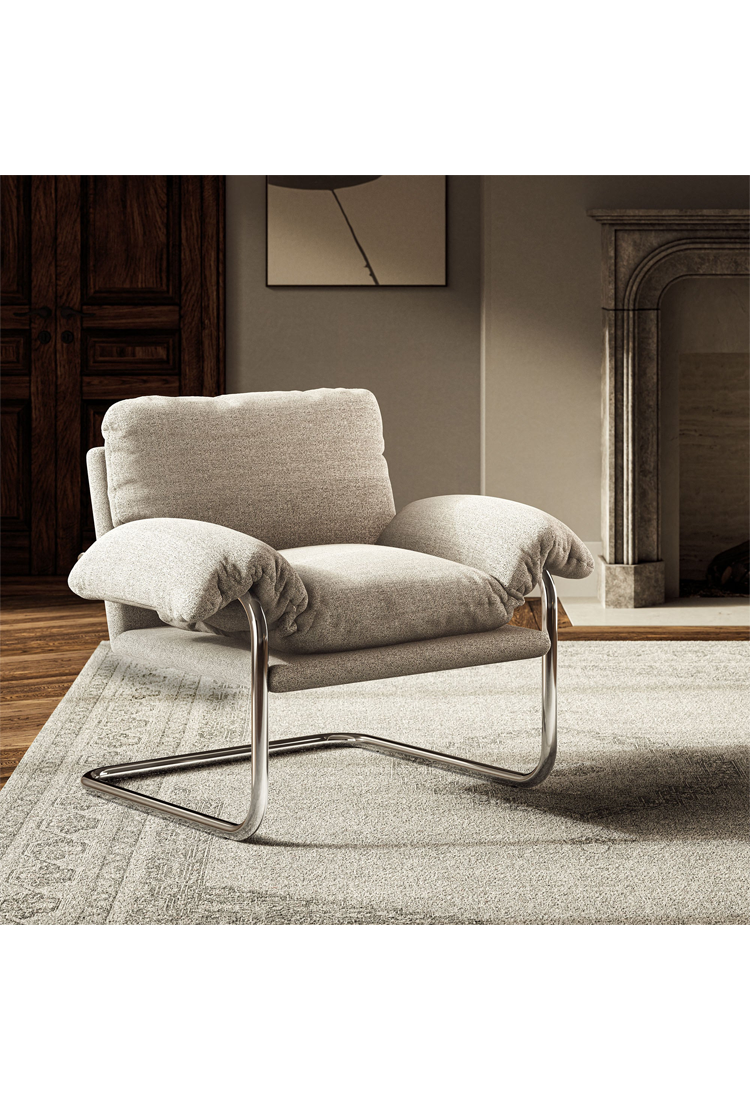 Fauteuil d'appoint en tissu Ravessa, papier journal