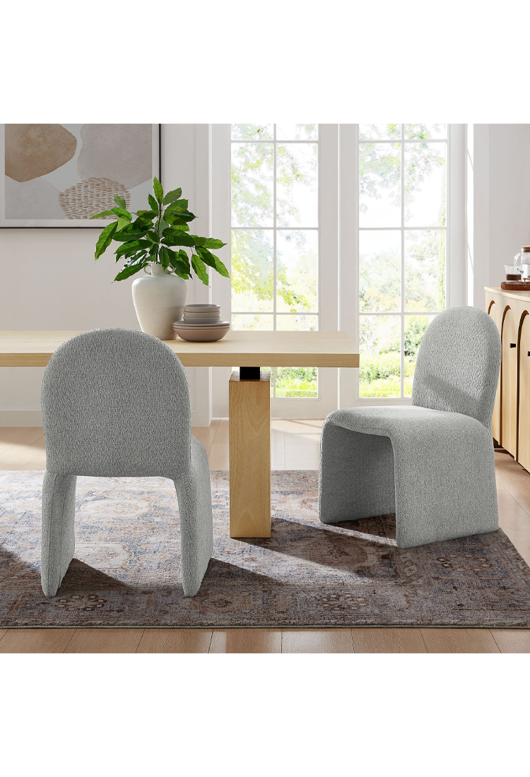 Chaise de salle à manger sans accoudoirs Riviera Boucle, gris tourterelle