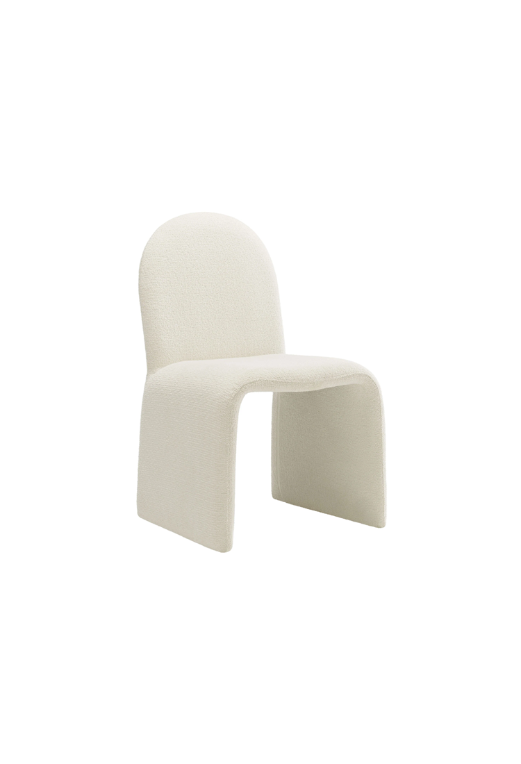 Chaise de salle à manger sans accoudoirs Riviera Boucle, crème