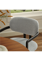 Chaise de salle à manger Marbella en tissu et métal, noir et gris tourterelle