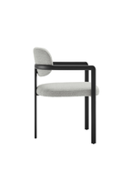 Chaise de salle à manger Marbella en tissu et métal, noir et gris tourterelle