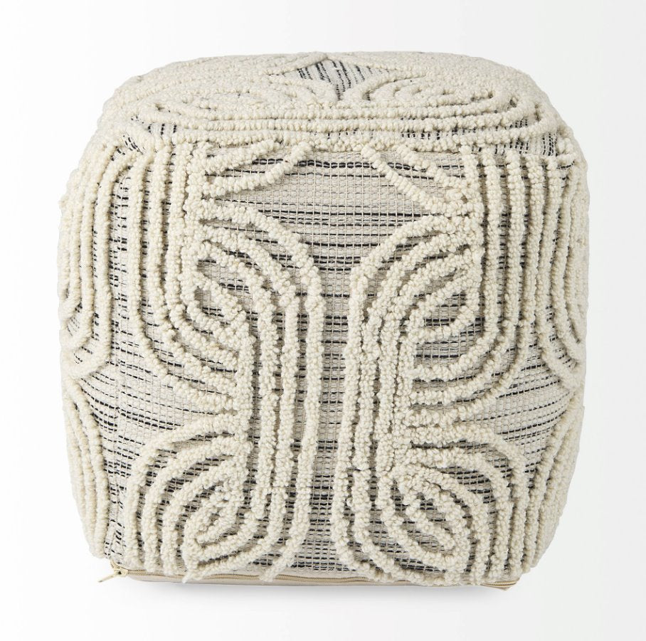 Pouf Amaya en laine et coton
