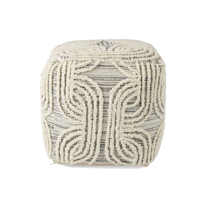 Pouf Amaya en laine et coton