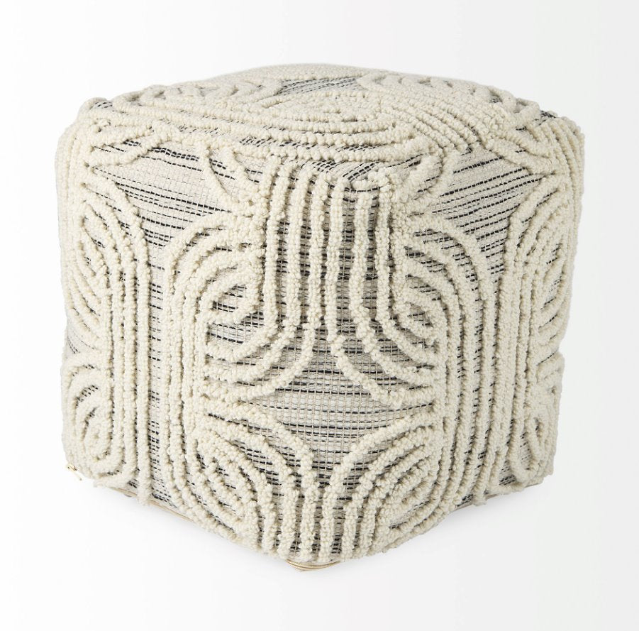 Pouf Amaya en laine et coton