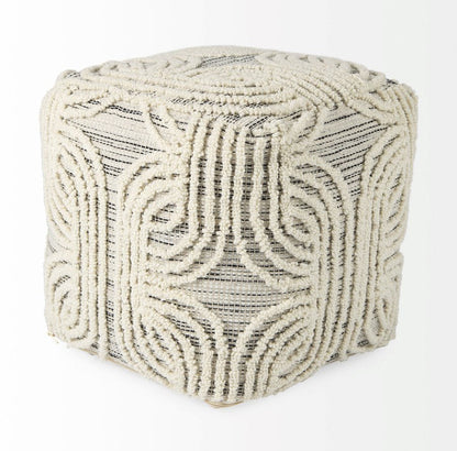 Pouf Amaya en laine et coton
