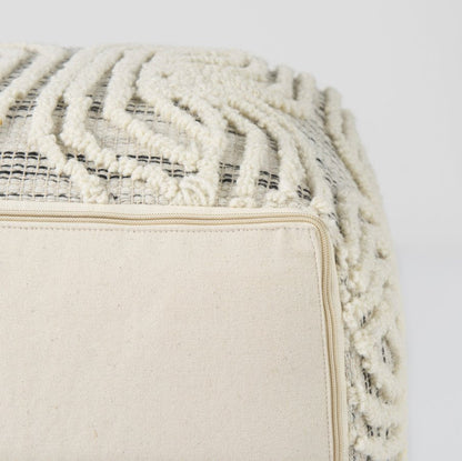 Pouf Amaya en laine et coton