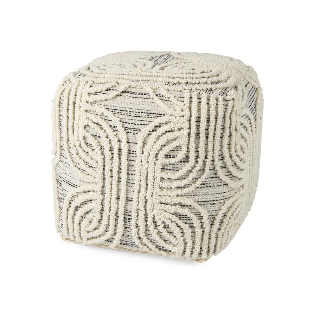 Pouf Amaya en laine et coton